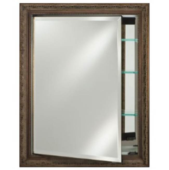 Afina Corporation Single Door 17X36 Recessed Meridian Silver With Gold