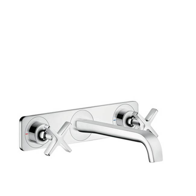 Axor Citterio E Wall-Mounted Widespread Faucet Trim with Base Plate, 1.2 GPM in Chrome