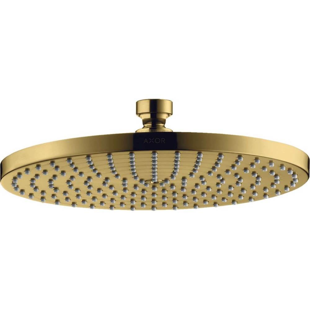 Axor Starck Showerhead 240 1-Jet, 2.5 GPM in Polished Gold Optic