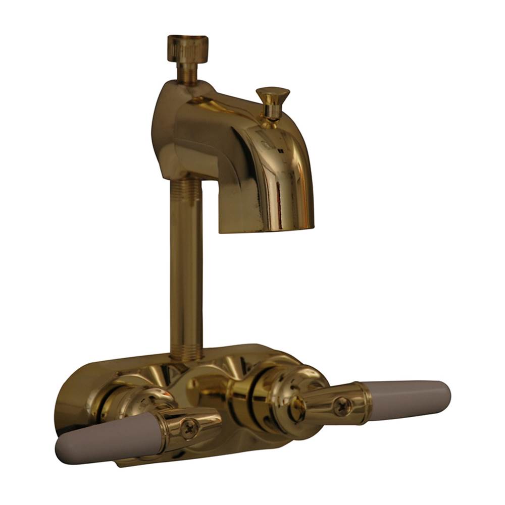 Barclay Diverter Code Spout, Handles and Nipple, Polished Brass