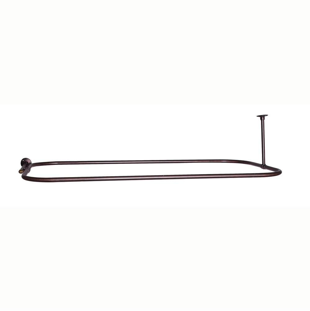 Barclay Rectangular Shower Rod, w/Side Sprt, 48 x 24'', ORB