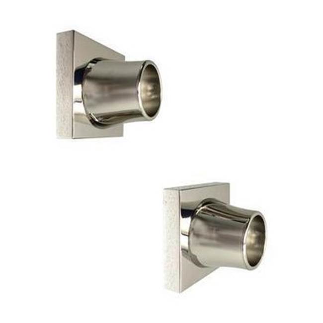 Barclay Decorative Square Flange 1'',Pair, Polished Nickel