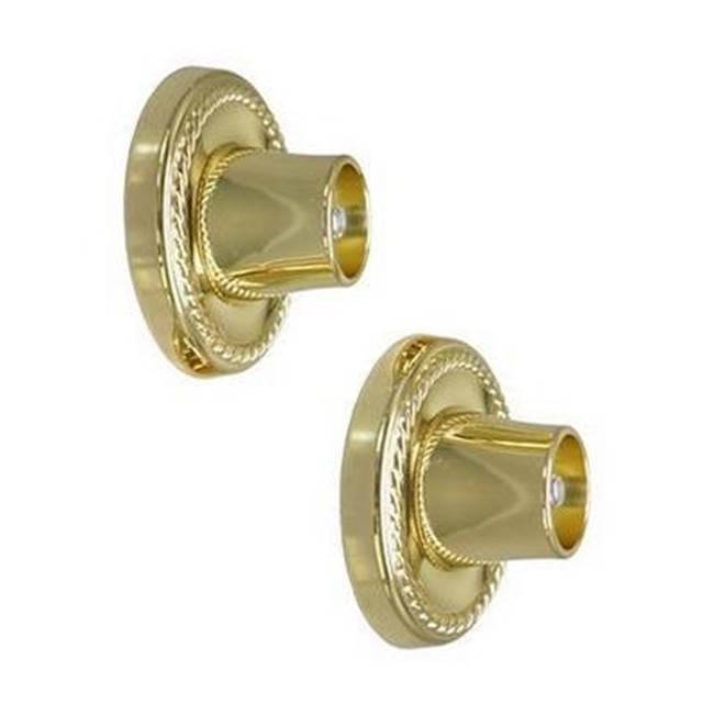 Barclay Decorative Round Flange 1'',Pair, Polished Brass