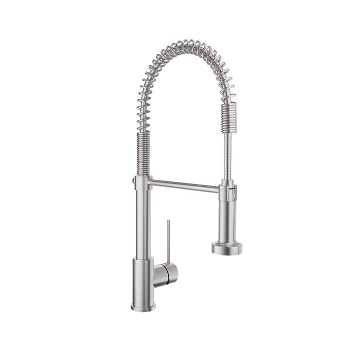 BARiL Industrial style single hole kitchen faucet with 2-function spray