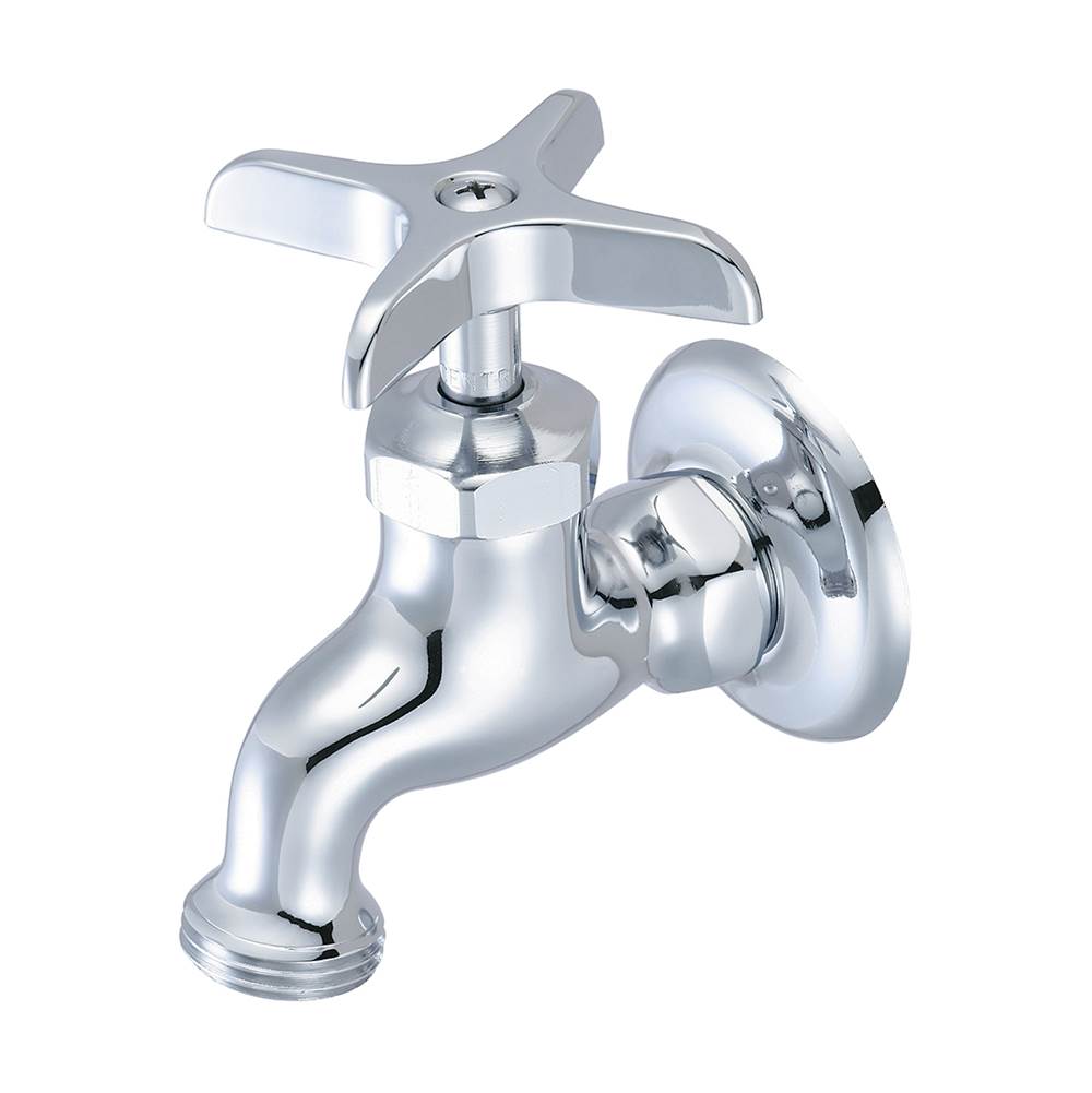 Central Brass Sink Faucet-Wallmount 4-Arm Hdl Hose Thread Plain-Pc