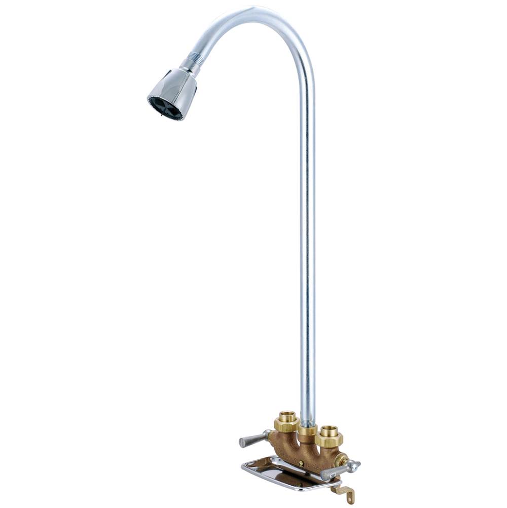 Central Brass SHOWER-UTILITY TWO LVR HDLS 22-1/2'' RISER 1/2'' COMBO UNION OFFSET LEGS-ROUGH