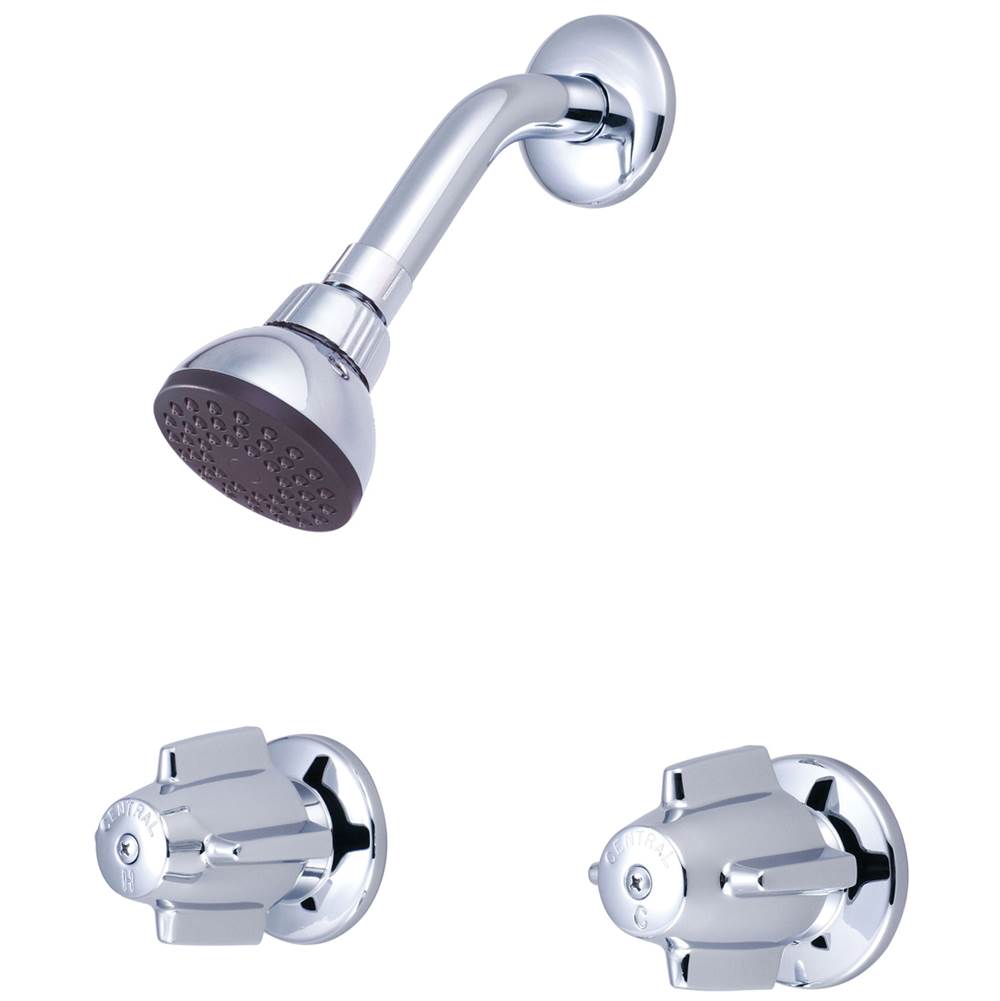 Central Brass Shower-2 Canopy Hdl 1/2'' Direct Sweat 8'' Cntrs Shwrhead Ceramic Cart-Pc