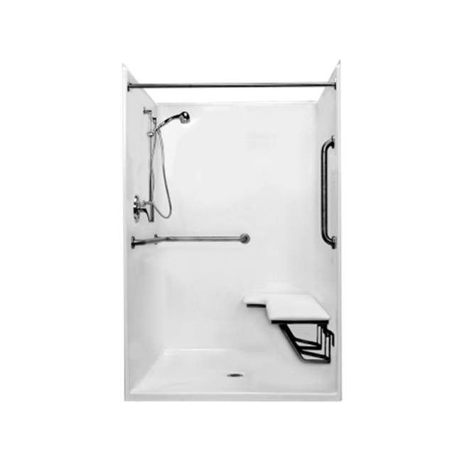 Clarion Bathware 50'' Barrier-Free Shower W/ 2'' Threshold - Center Drain