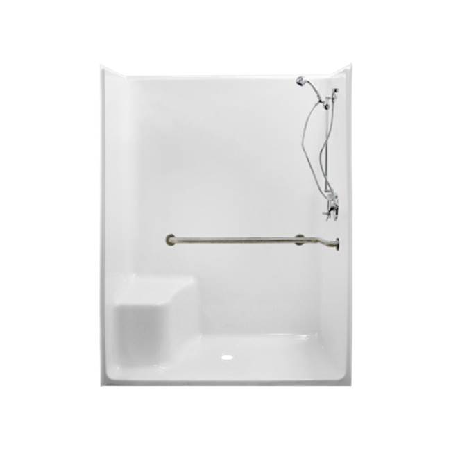 Clarion Bathware 63'' Barrier-Free Shower W/ 2'' Threshold