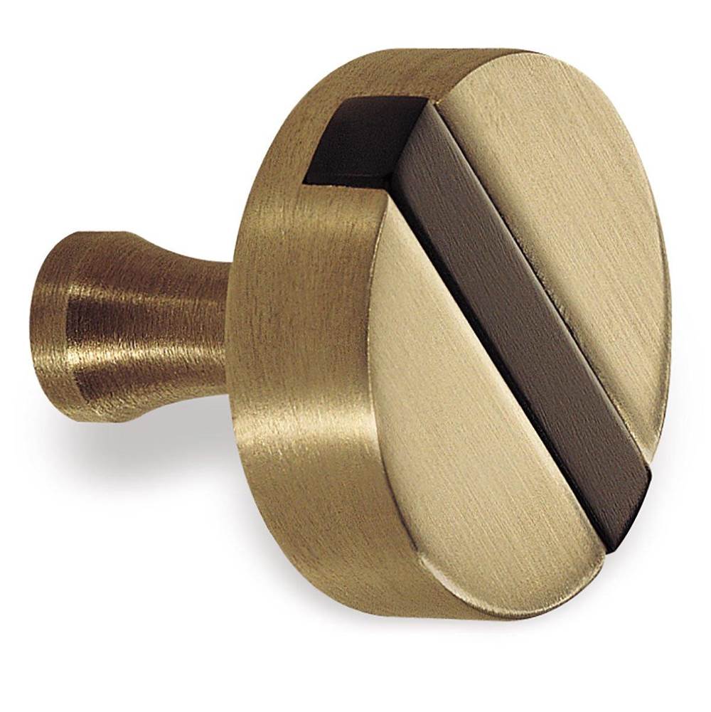 Colonial Bronze Top Striped Cabinet Knob Hand Finished in Polished Chrome and Satin Chrome