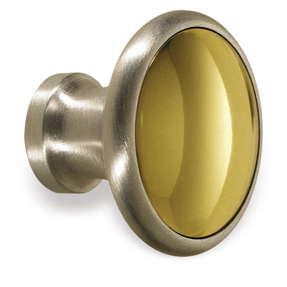 Colonial Bronze Cabinet Knob Hand Finished in Polished Chrome and Pewter