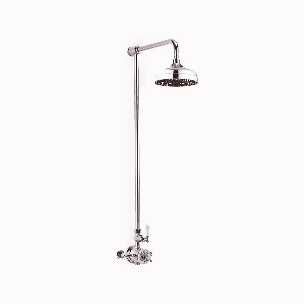 Crosswater London Belgravia Exposed Shower Set with White Lever Handle PN