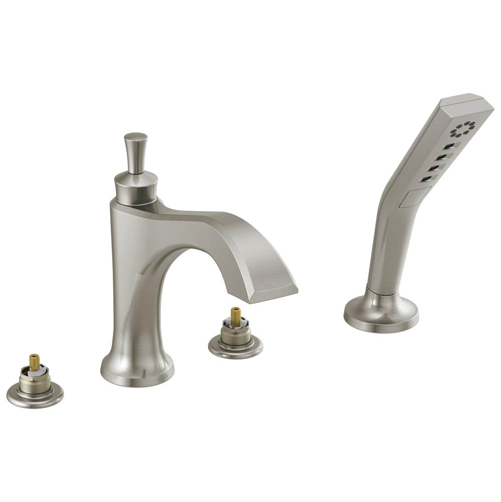 Delta Faucet Dorval™ Roman Tub with Hand Shower Trim - Less Handles
