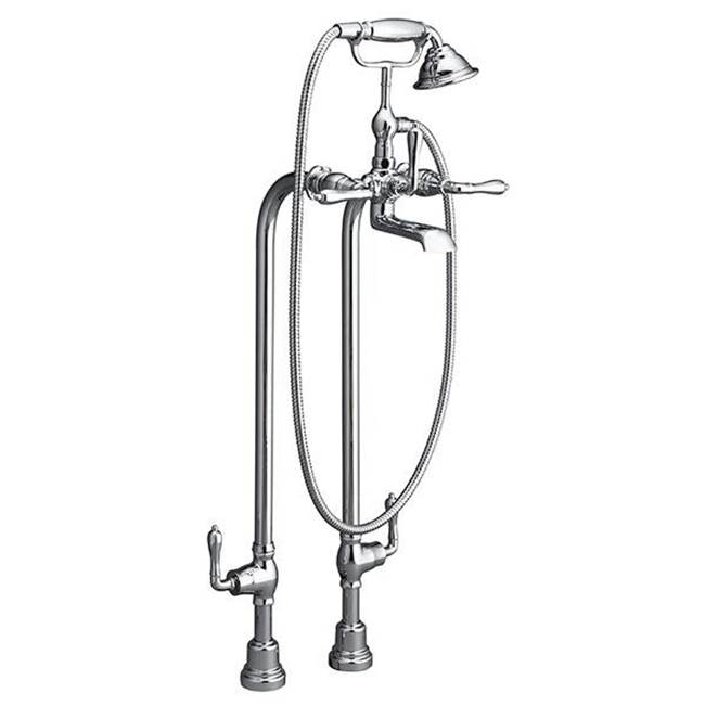 DXV Traditional Floor Mount Bathtub Filler with Hand Shower and Ashbee® Lever Handles