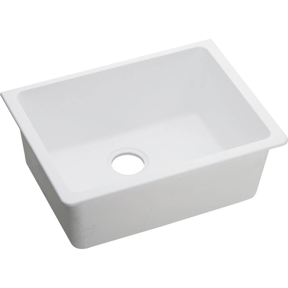 Elkay Quartz Classic 24-5/8'' x 18-1/2'' x 9-1/2'', Single Bowl Undermount Sink, White