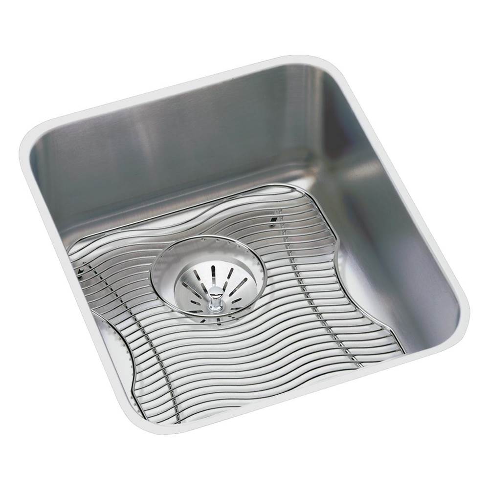 Elkay Lustertone Classic Stainless Steel 16'' x 18-1/2'' x 7-7/8'', Single Bowl Undermount Sink Kit with Perfect Drain