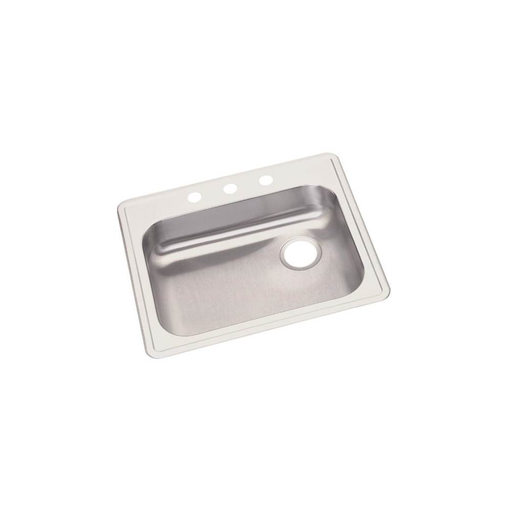 Elkay Dayton Stainless Steel 25'' x 21-1/4'' x 5-3/8'', 2-Hole Single Bowl Drop-in Sink with Right Drain
