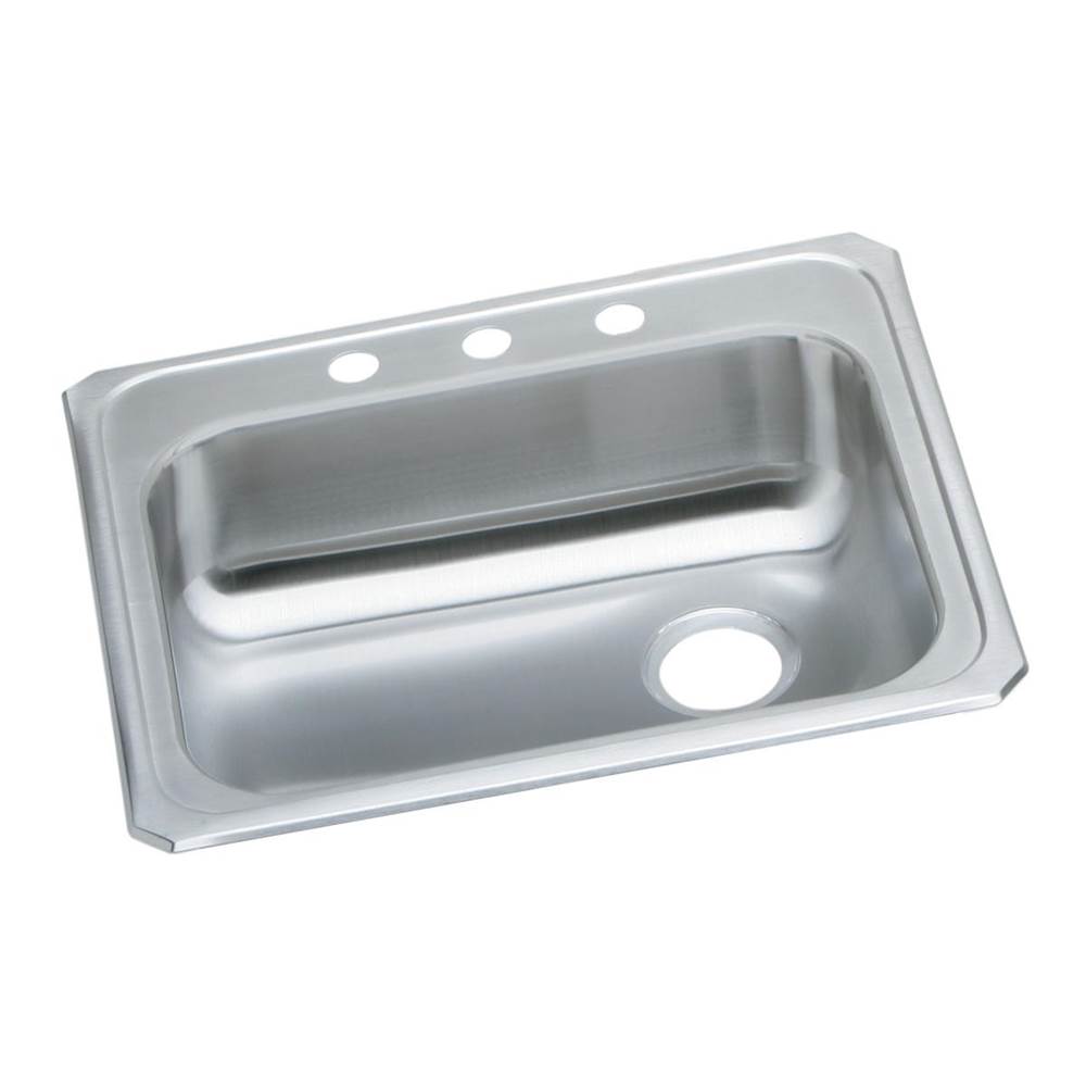 Elkay Celebrity Stainless Steel 25'' x 21-1/4'' x 5-3/8'', 1-Hole Single Bowl Drop-in Sink with Right Drain