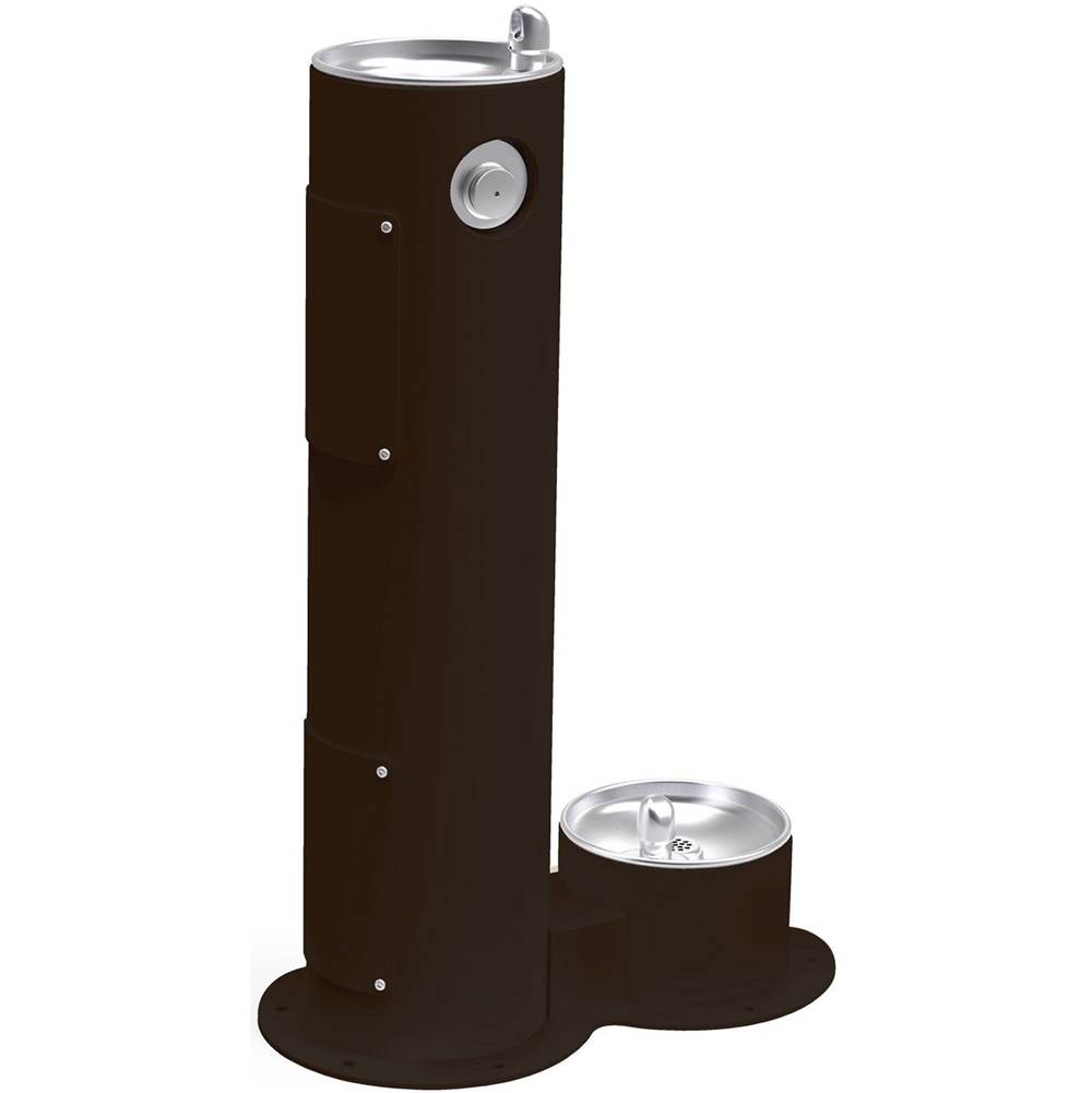 Elkay Outdoor Fountain Pedestal with Pet Station, Non-Filtered Non-Refrigerated, Freeze Resistant, Black