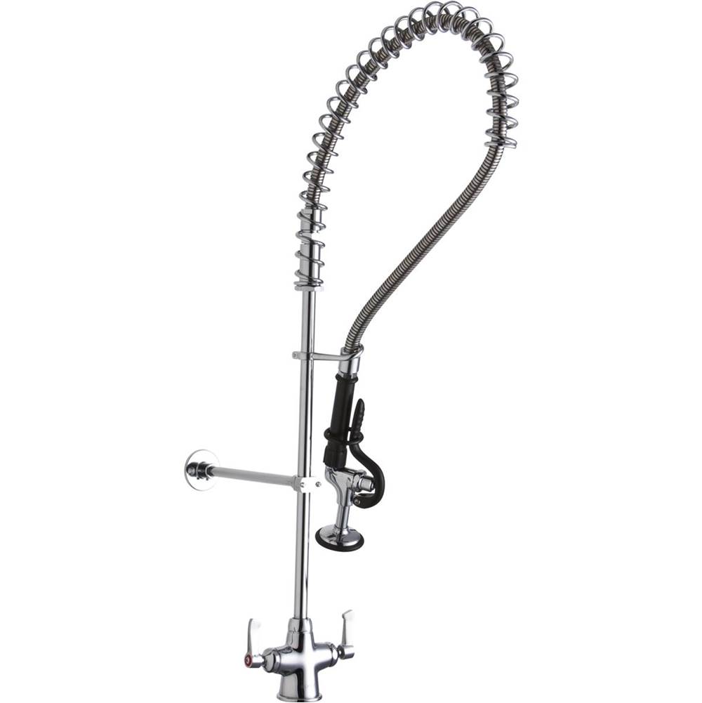 Elkay Single Hole Concealed Deck Mount Faucet 44in Flexible Hose w/1.2 GPM Spray Head 2in Lever Handles 1.2 GPM Spray Head