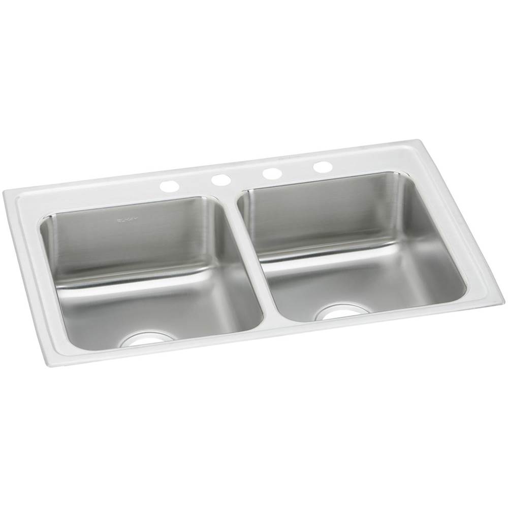 Elkay Celebrity Stainless Steel 43'' x 22'' x 7-1/8'', 4-Hole Equal Double Bowl Drop-in Sink
