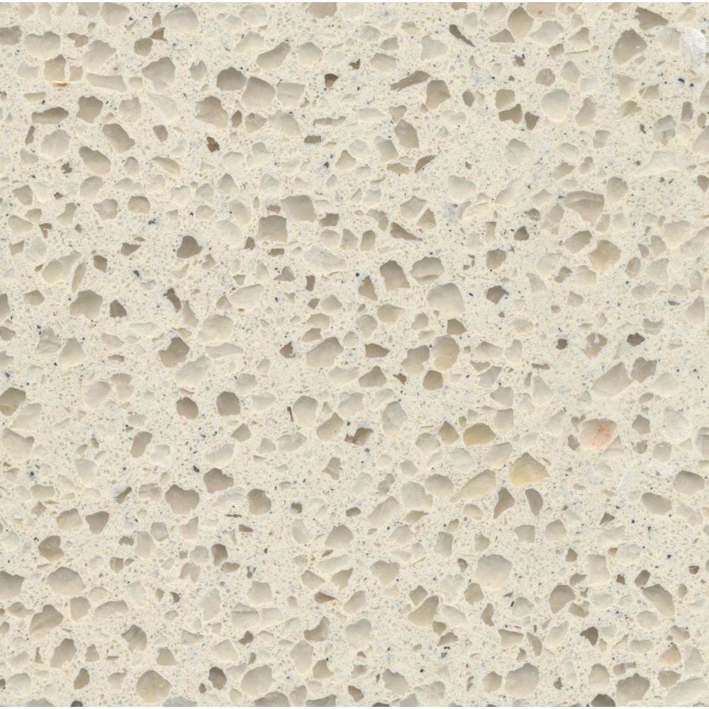 Empire Industries QUARTZ NOVA 61 X 22 1.25'' CREME BRULEE COUNTERTOP WITH WHITE OVAL BOWLS INSTALLED