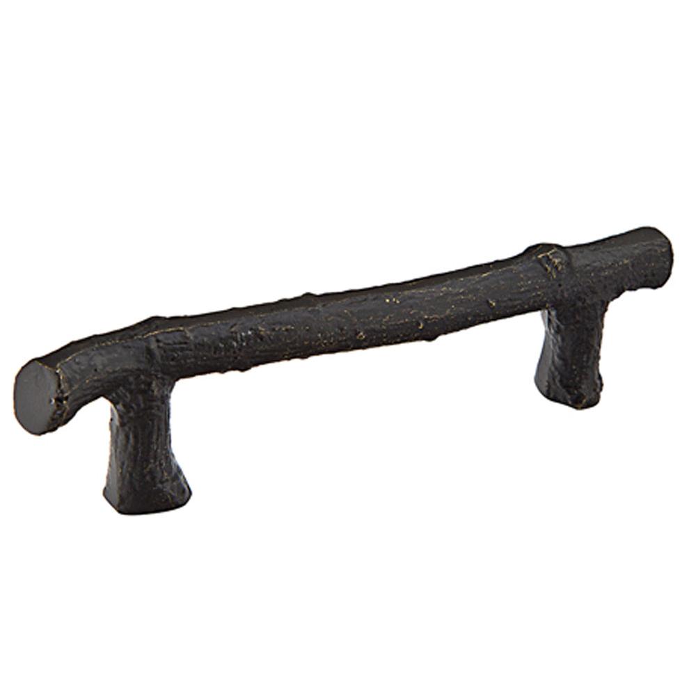 Emtek Sandcast Bronze Twig Pull, 6'' C-C, FB
