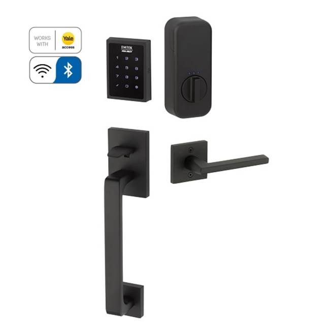 Emtek Electronic EMPowered Motorized Touchscreen Keypad Smart Lock Entry Set with Baden Grip - works with Yale Access, Octagon Knob US19