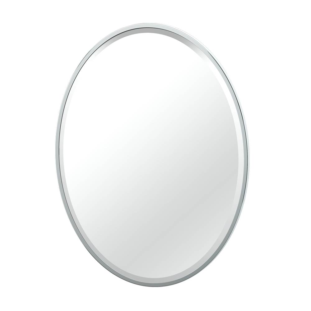 Gatco Flush Mount 33''H Framed Oval Mirror CH