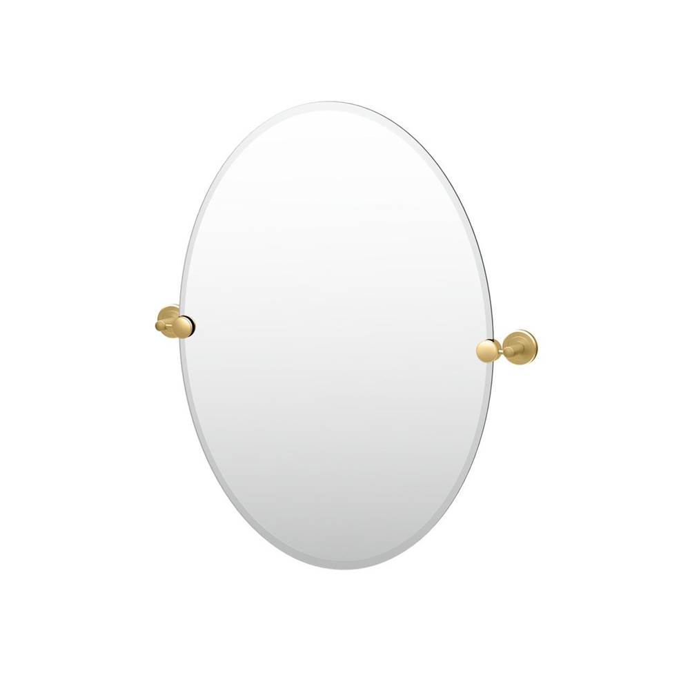 Gatco Latitude II 26.5''H Oval Mirror Brass