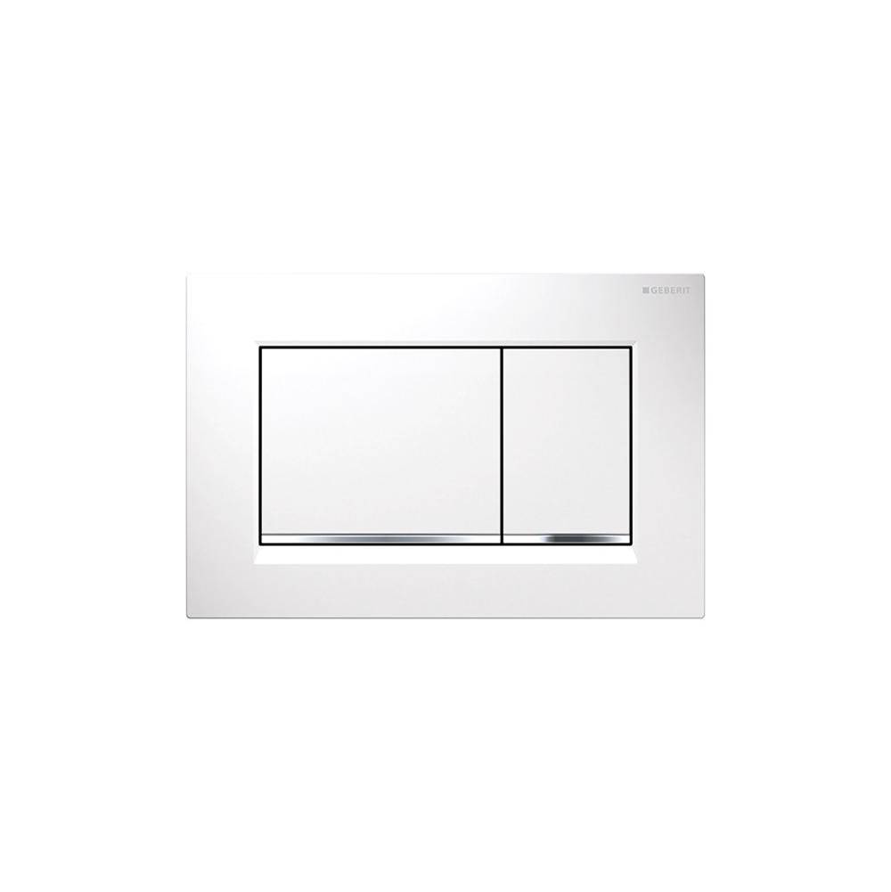 Geberit Geberit actuator plate Sigma30 for dual flush: white matt coated, easy-to-clean coated, bright chrome-plated