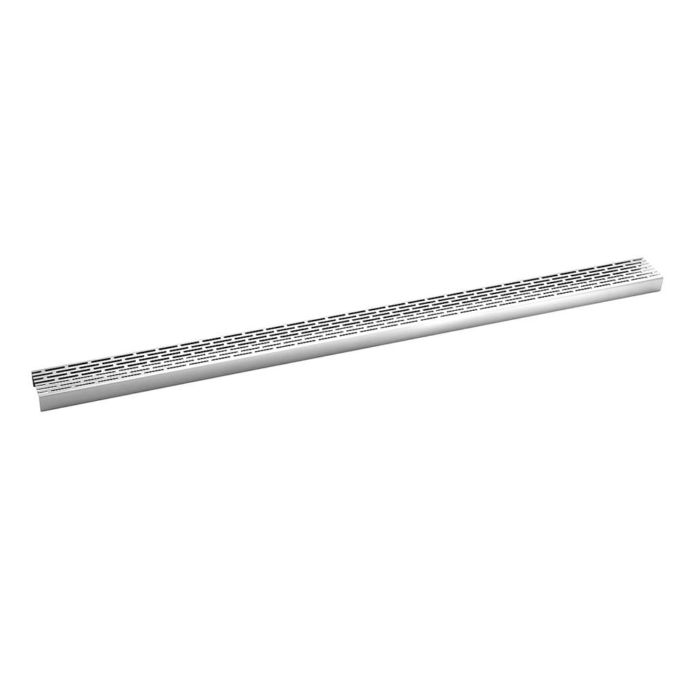 Infinity Drain 60'' Perforated Offset Slot Pattern Grate for S-LT 65 in Polished Stainless