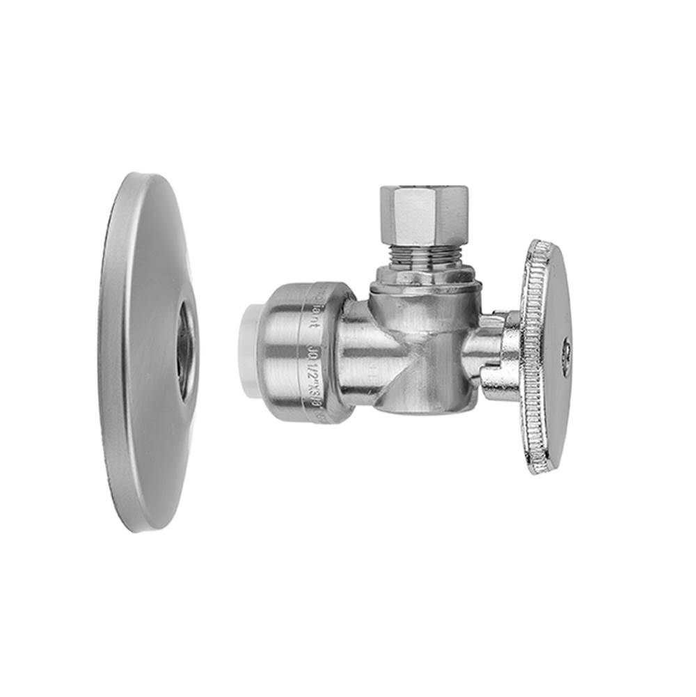 Jaclo Quarter Turn Angle Pattern 1/2'' Push Fit x 3/8'' O.D. Supply Valve with Escutcheon