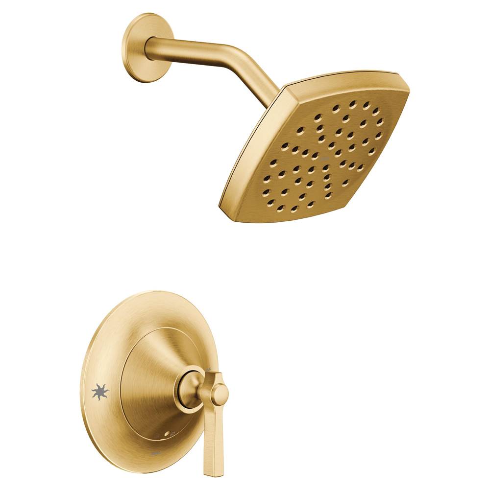 Moen Flara Posi-Temp Rain Shower 1-Handle Shower Only Faucet Trim Kit in Brushed Gold (Valve Sold Separately)