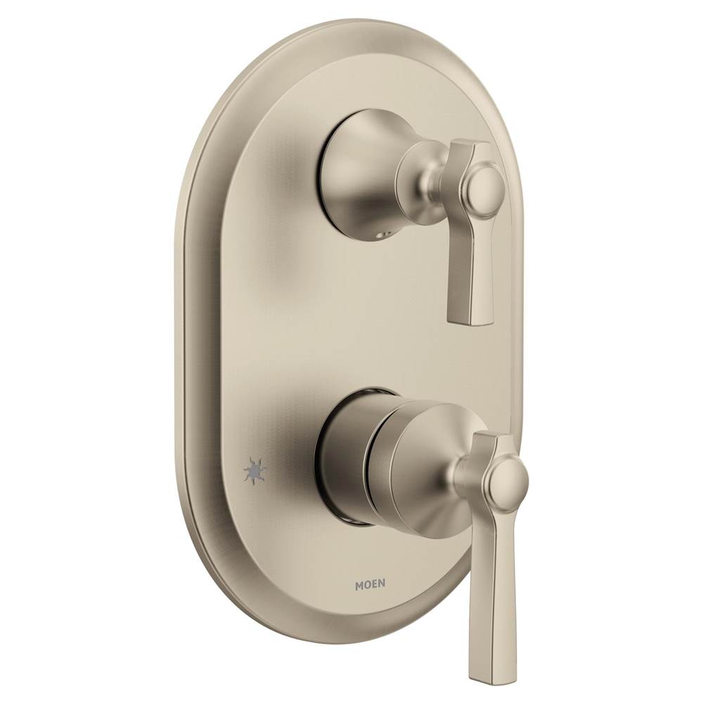 Moen Flara M-CORE 3-Series 2-Handle Shower Trim with Integrated Transfer Valve in Brushed Nickel (Valve Sold Separately)