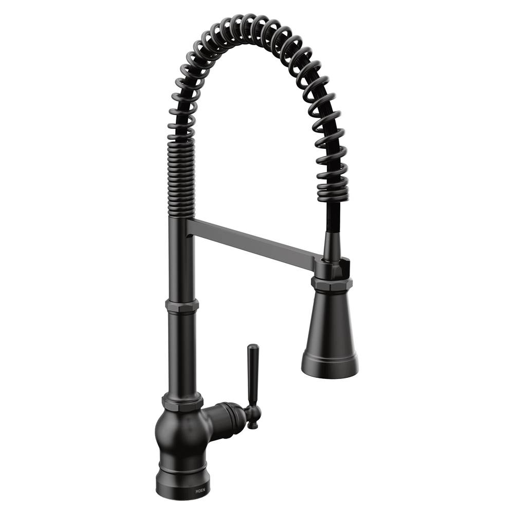 Moen Paterson One Handle Pre-Rinse Spring Pulldown Kitchen Faucet with Power Boost, Matte Black