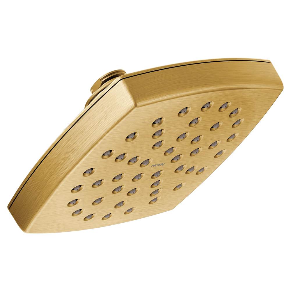 Moen Voss 6'' Single-Function Eco-Performance Rainshower Showerhead with Immersion Technology, Brushed Gold