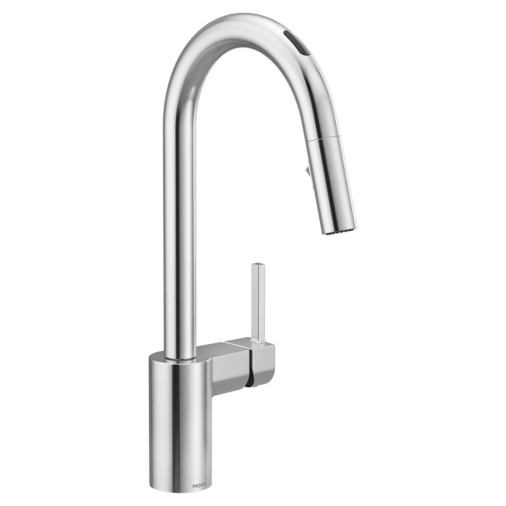 Moen Align Smart Faucet Touchless Pull Down Sprayer Kitchen Faucet with Voice Control and Power Boost, Chrome