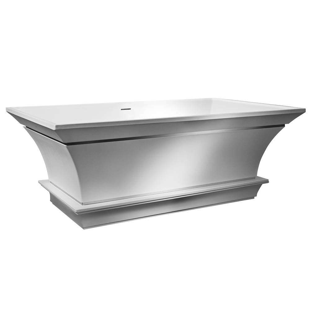 MTI Baths Intarcia Sculpturestone Freestanding W/Inverted Pedestal Air Bath - Gloss White (67X40)
