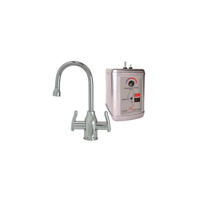 Mountain Plumbing Hot & Cold Water Faucet with Modern Curved Body & Handles & Little Gourmet® Premium Hot Water Tank