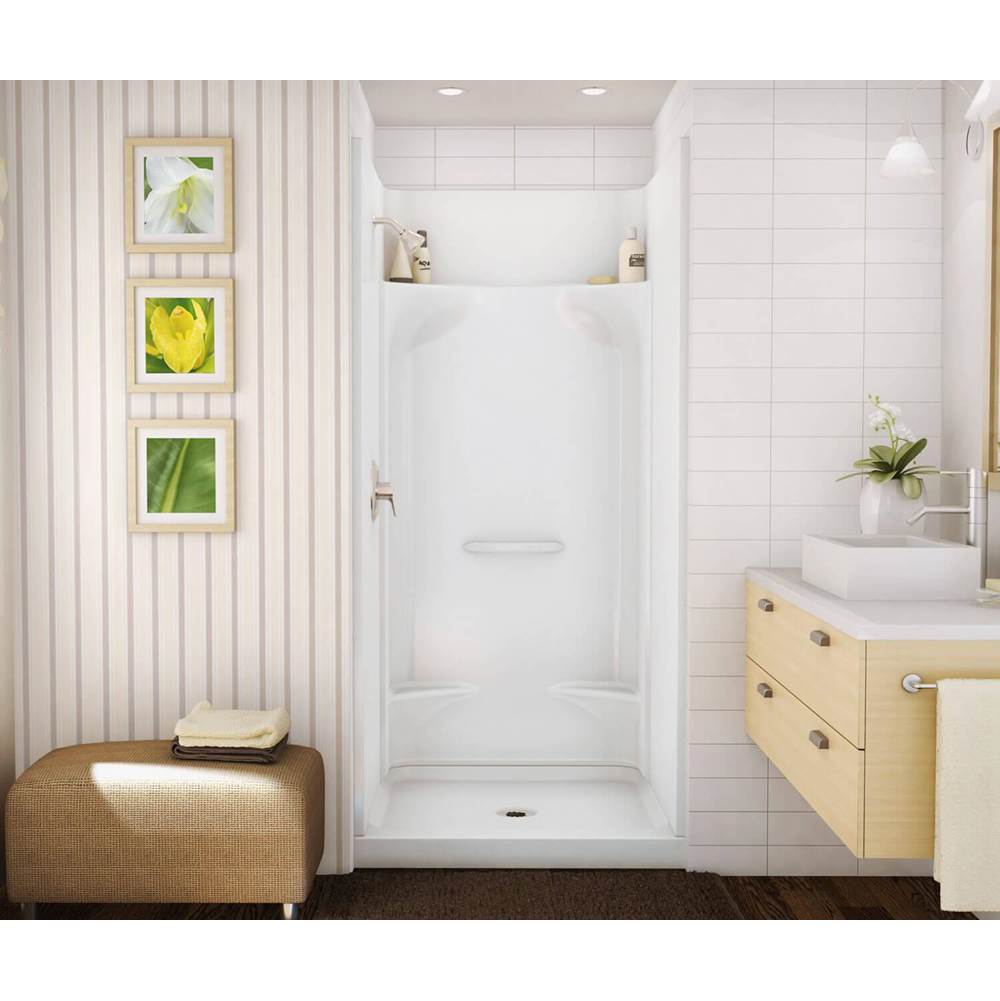 Maax KDS 3636 AcrylX Alcove Center Drain Four-Piece Shower in White
