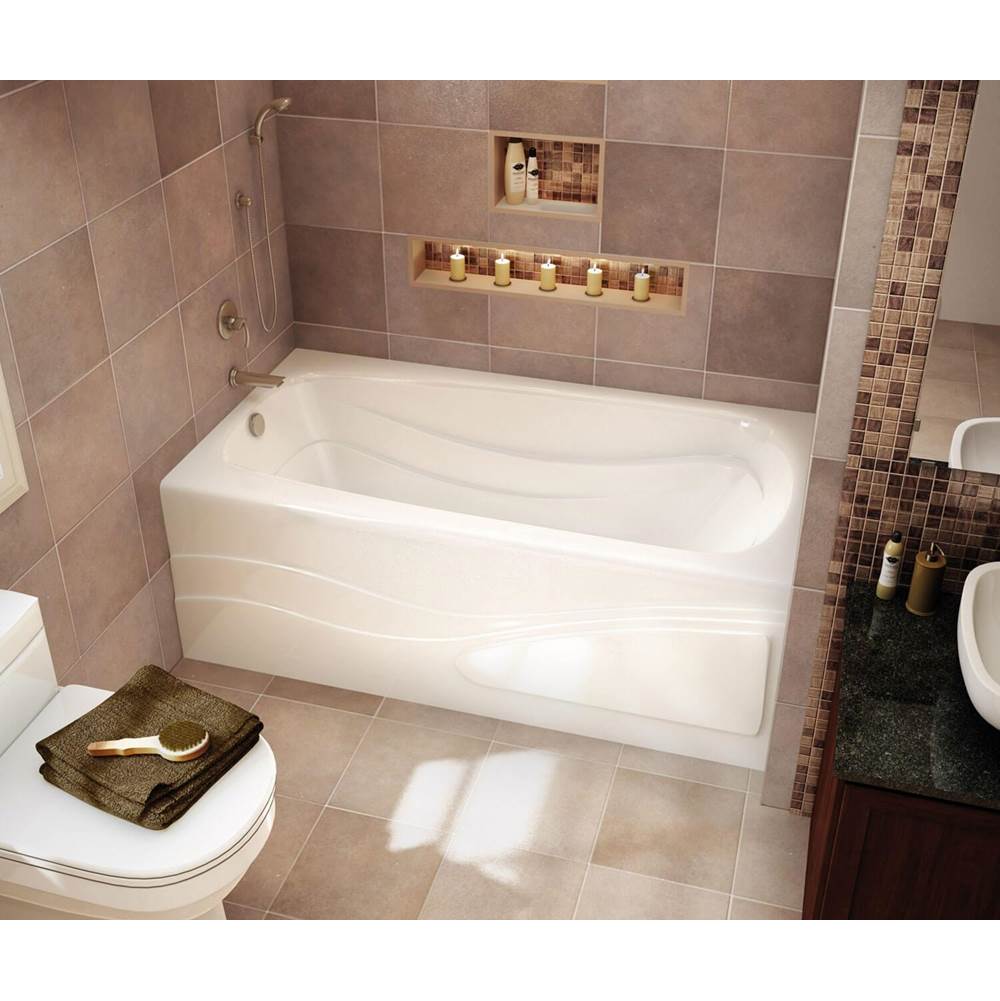 Maax Tenderness 6042 Acrylic Alcove Left-Hand Drain Whirlpool Bathtub in White