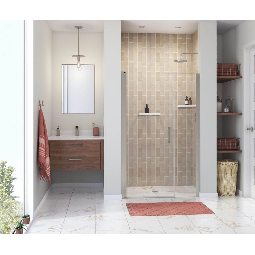 Maax Manhattan 41-43 x 68 in. 6 mm Pivot Shower Door for Alcove Installation with Clear glass & Square Handle in Brushed Nickel