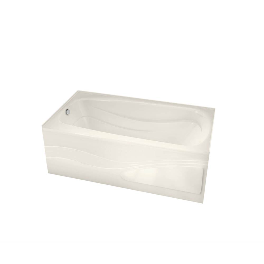 Maax Tenderness 6032 Acrylic Alcove Left-Hand Drain Aeroeffect Bathtub in Biscuit