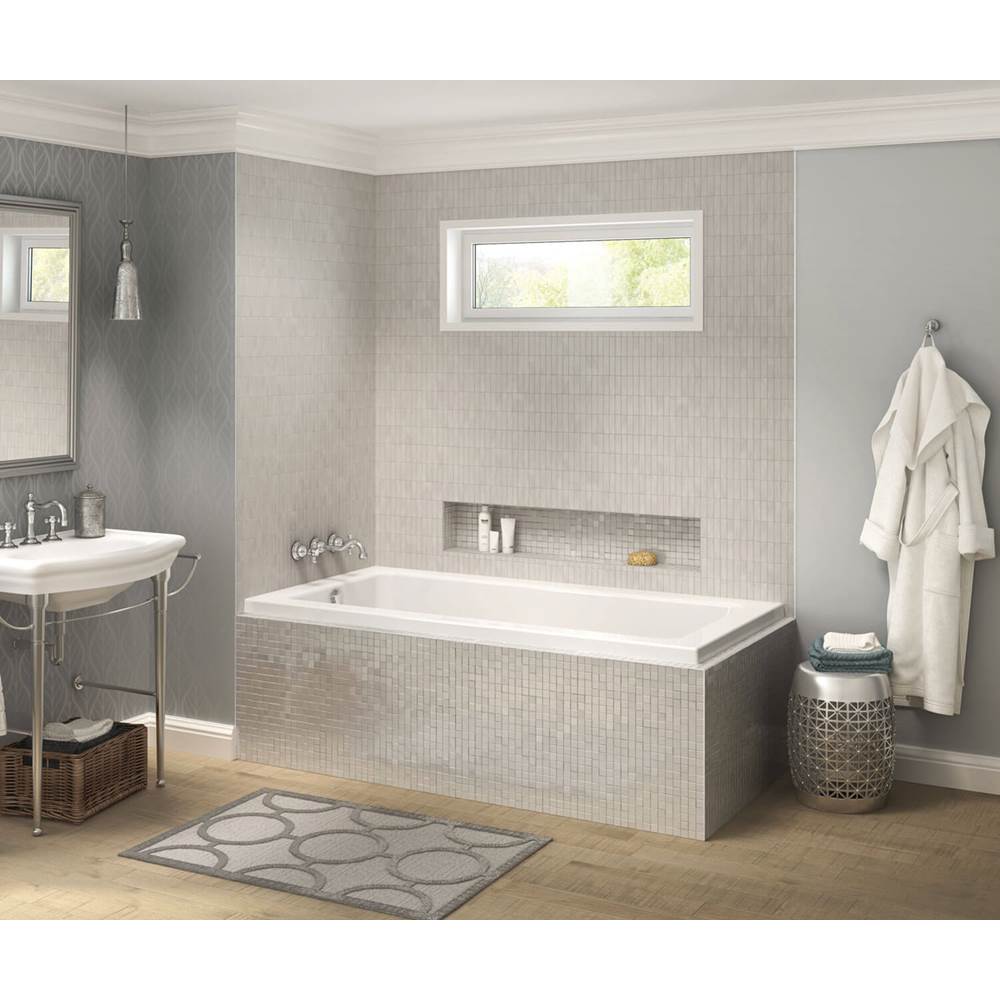 Maax Pose 6032 IF Acrylic Corner Left Left-Hand Drain Aeroeffect Bathtub in White