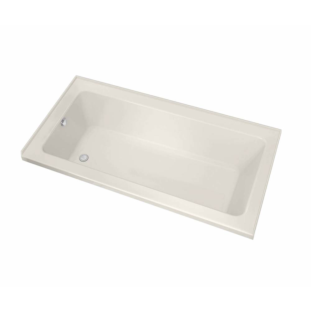 Maax Pose 7236 IF Acrylic Alcove Right-Hand Drain Aeroeffect Bathtub in Biscuit
