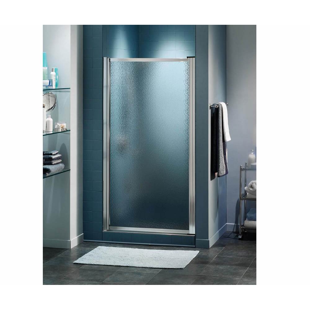Maax Pivolok 21-22 3/4 x 64 1/2 in. Pivot Shower Door for Alcove Installation with Raindrop glass in Chrome