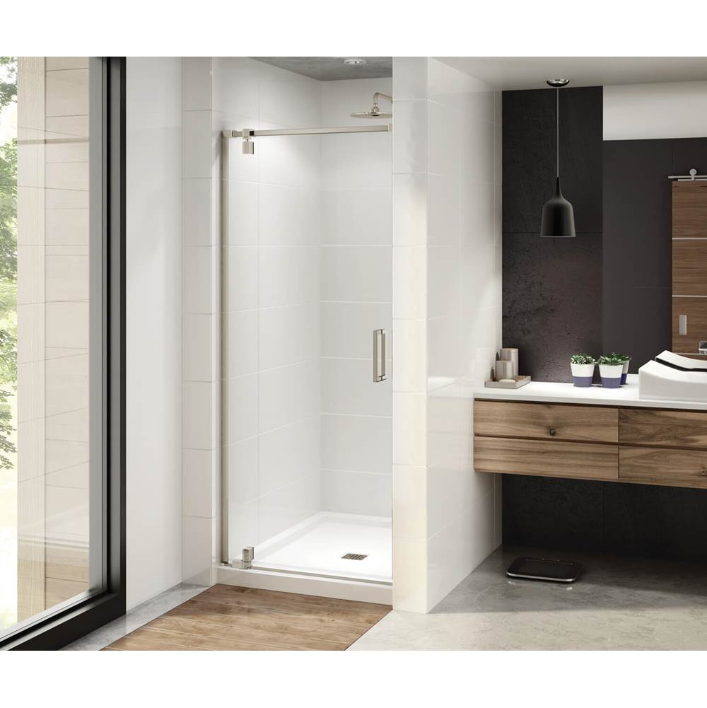 Maax ModulR 34 x 78 in. 8 mm Pivot Shower Door for Alcove Installation with Clear glass in Brushed Nickel