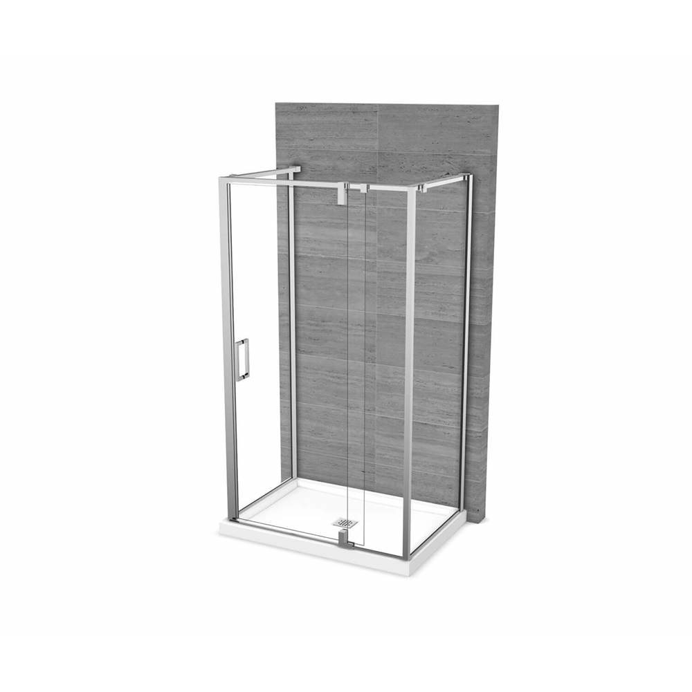 Maax ModulR 48 x 32 x 78 in. 8mm Pivot Shower Door for Wall-mount Installation with Clear glass in Chrome