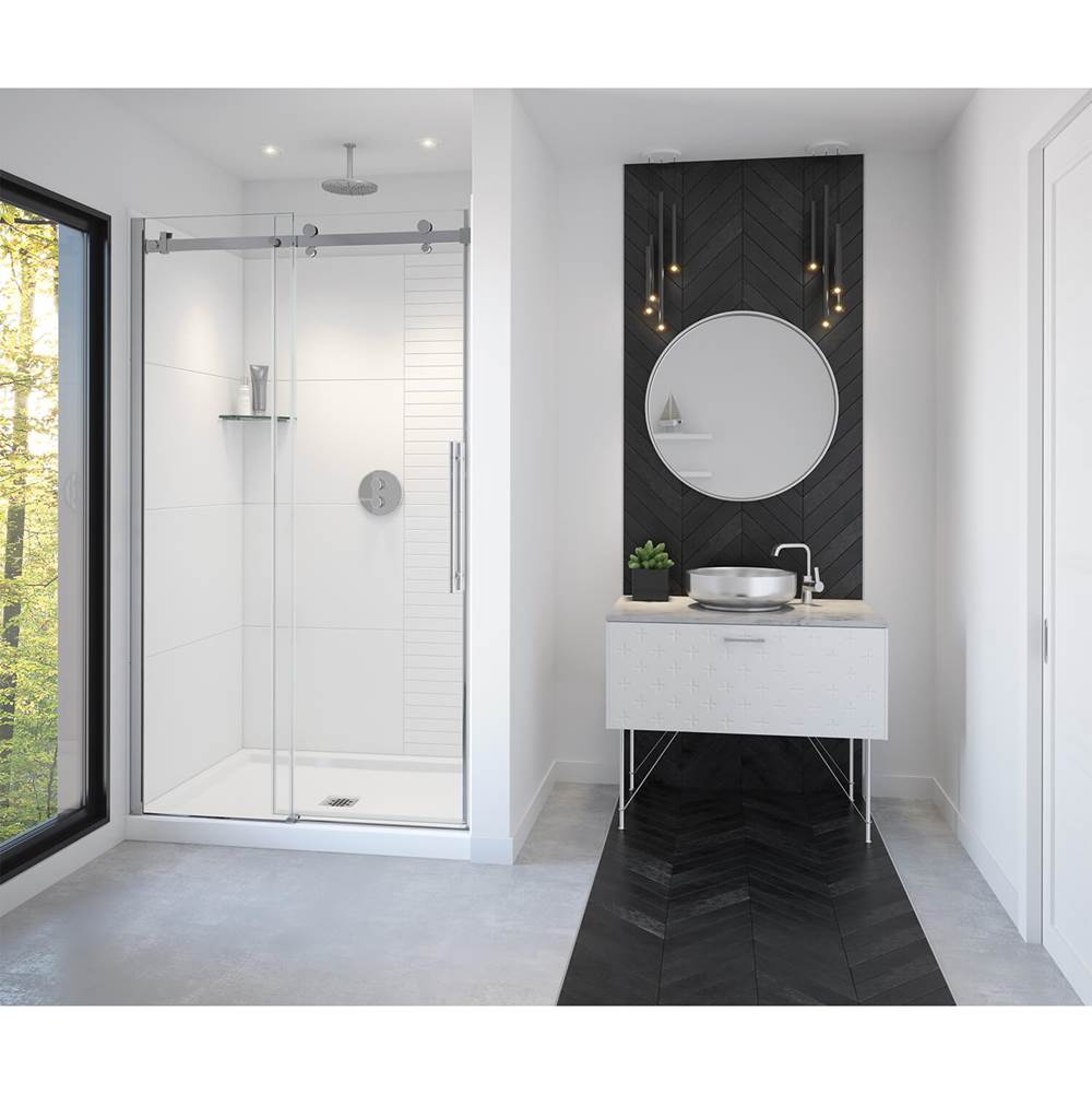 Maax Vela 44 1/2-47 x 78 3/4 in. 8mm Sliding Shower Door for Alcove Installation with Clear glass in Chrome